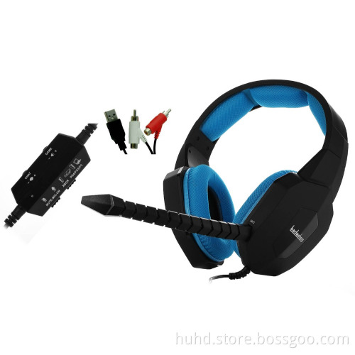 High quality wired gaming headphone headset for PS4 Xbox one PC PS3 Xbox 360 with LED logo lighting and detachable microphone